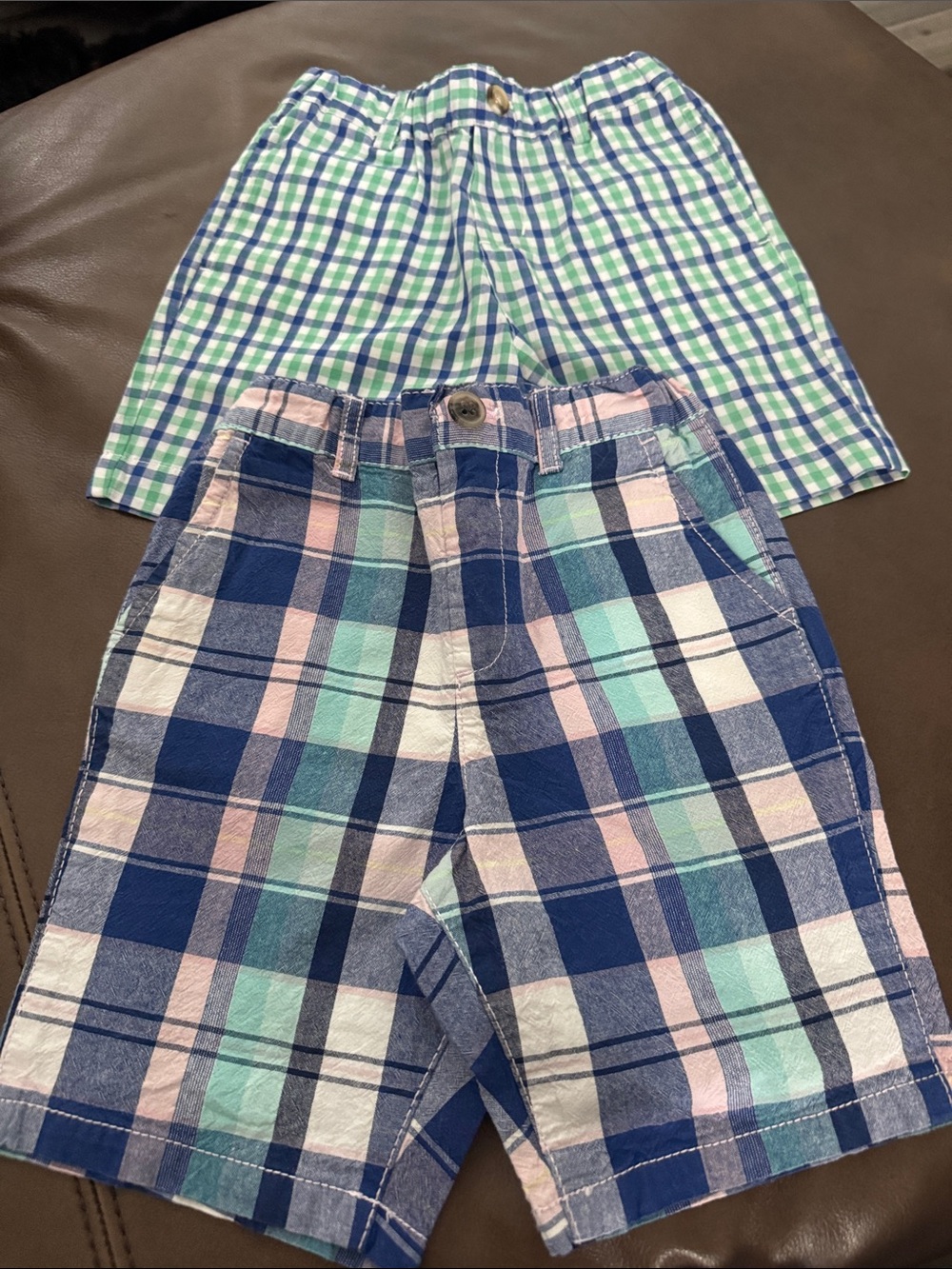 J.Bailey and Children’s Place Plaid Cotton Kids Shorts - Blue Multi